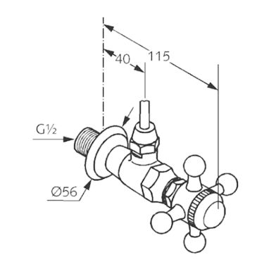 KLUDI Кран вентильный угловой 1/2"x3/8" Adlon (518430520)