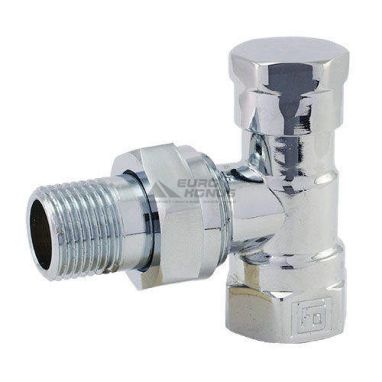 FADO Кран радиаторный угловой нижний хромированный 1/2" (RC02)
