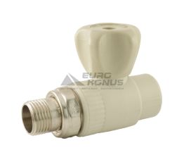KALDE Кран радиаторный прямой с наружной резьбой полипропиленовый 25*x3/4"