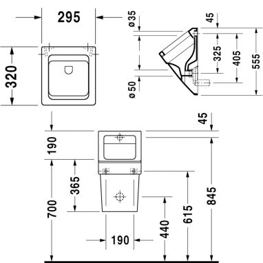 DURAVIT Писсуар подвесной Vero (2800320000)