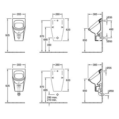 VILLEROY&BOCH Пісуар підвісний Omnia architectura (55740001)