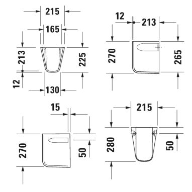 DURAVIT Полупьедестал для умывальника D-Code (08571700002)