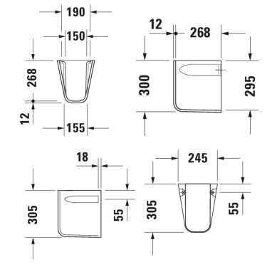 DURAVIT Полупьедестал для умывальника D-Code (08571800002)
