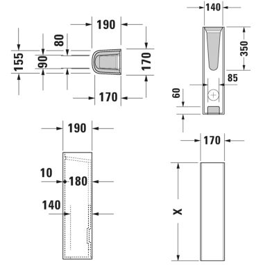 DURAVIT Пьедестал для умывальника D-Code (08632700002)