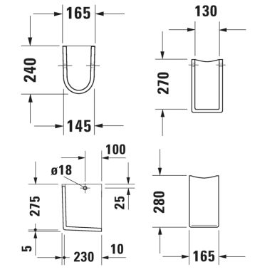 DURAVIT Полупьедестал для умывальника Starck 3 (0865170000)