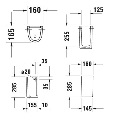 DURAVIT Полупьедестал для умывальника Starck 3 (0865180000)