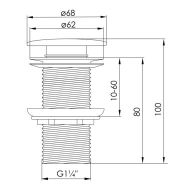 VOLLE Донный клапан click-clack 1 1/4" (90-00-77W)