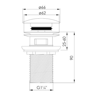 VOLLE Донный клапан click-clack 1 1/4" (9000.104401)