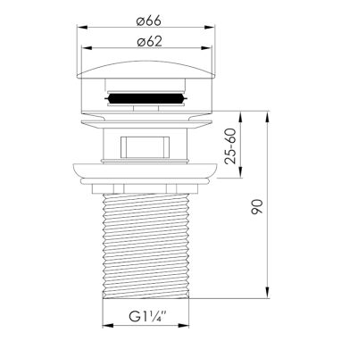 VOLLE Донный клапан click-clack 1 1/4" (9000.104404)