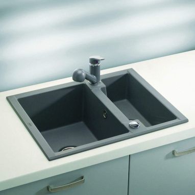 ALVEUS Мойка врезная для кухни Cubo 20-A16 M оборотная antrazit-metalic (1054647)