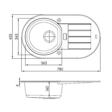 ALVEUS Мойка врезная для кухни Niagara 40-G11 оборотная white (1100837)