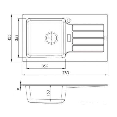 ALVEUS Мойка врезная для кухни Niagara 30-G11 оборотная white (1100886)