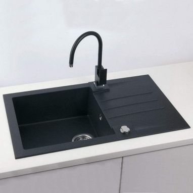 ALVEUS Мойка врезная для кухни R&R Rock 130-G91 P-U оборотная carbon (1090942)