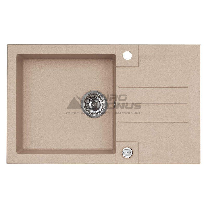 ALVEUS Мойка врезная для кухни R&R Rock 130-G55 P-U оборотная beige (1090946)