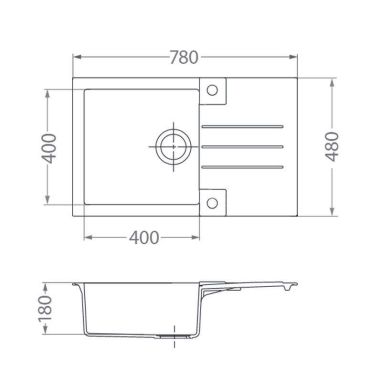 ALVEUS Мойка врезная для кухни R&R Rock 130-G55 P-U оборотная beige (1090946)