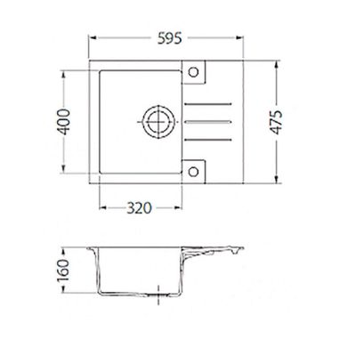 ALVEUS Мойка врезная для кухни R&R Rock 30-G55 P-U оборотная beige (1090950)
