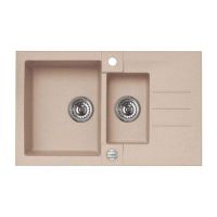 ALVEUS Мойка врезная для кухни R&R Rock 70-G55 P-U оборотная beige (1090954)