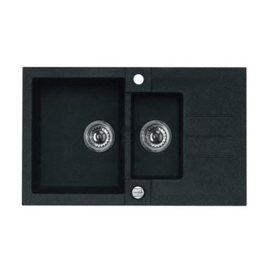 ALVEUS Мойка врезная для кухни R&R Rock 70-G91 P-U оборотная carbon (1090955)