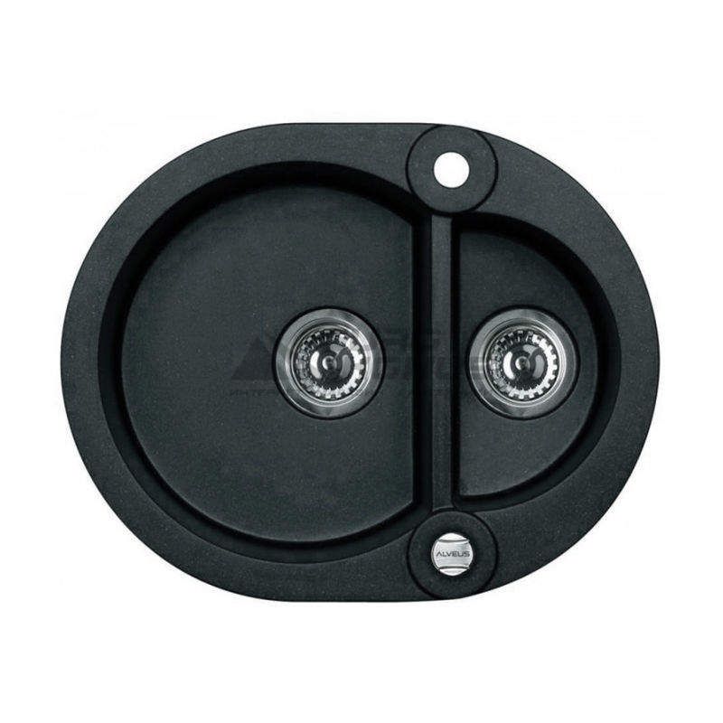 ALVEUS Мойка врезная для кухни R&R Roll 80-G91 P-U без крыла carbon (1090977)