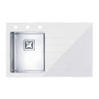 ALVEUS Мойка врезная для кухни Crystalix 10L правое крыло белое стекло (1070310/1099634)