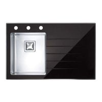 ALVEUS Мойка врезная для кухни Crystalix 10L правое крыло черное стекло (1099633)