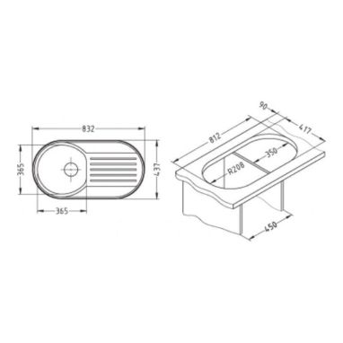 ALVEUS Мойка врезная для кухни Form 40 оборотная декор (1060038 LEI)