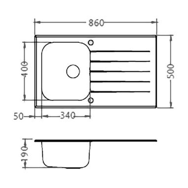 ALVEUS Мойка врезная для кухни Glassix 10 оборотная черное стекло (1099450)