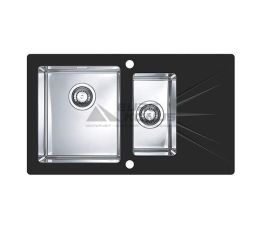 ALVEUS Мойка врезная для кухни Karat 20L правое крыло black (1102772)