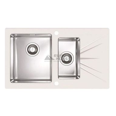ALVEUS Мойка врезная для кухни Karat 20L правое крыло white (1102773)