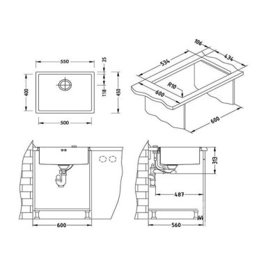 ALVEUS Мойка врезная для кухни Quadrix 50 без крыла полированная (1064353/1102606)