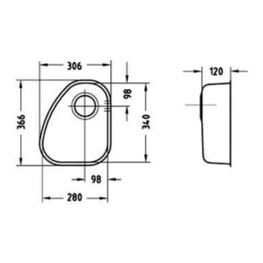 ALVEUS Мойка под столешницу для кухни Variant 60 без крыла полированная (1009393)