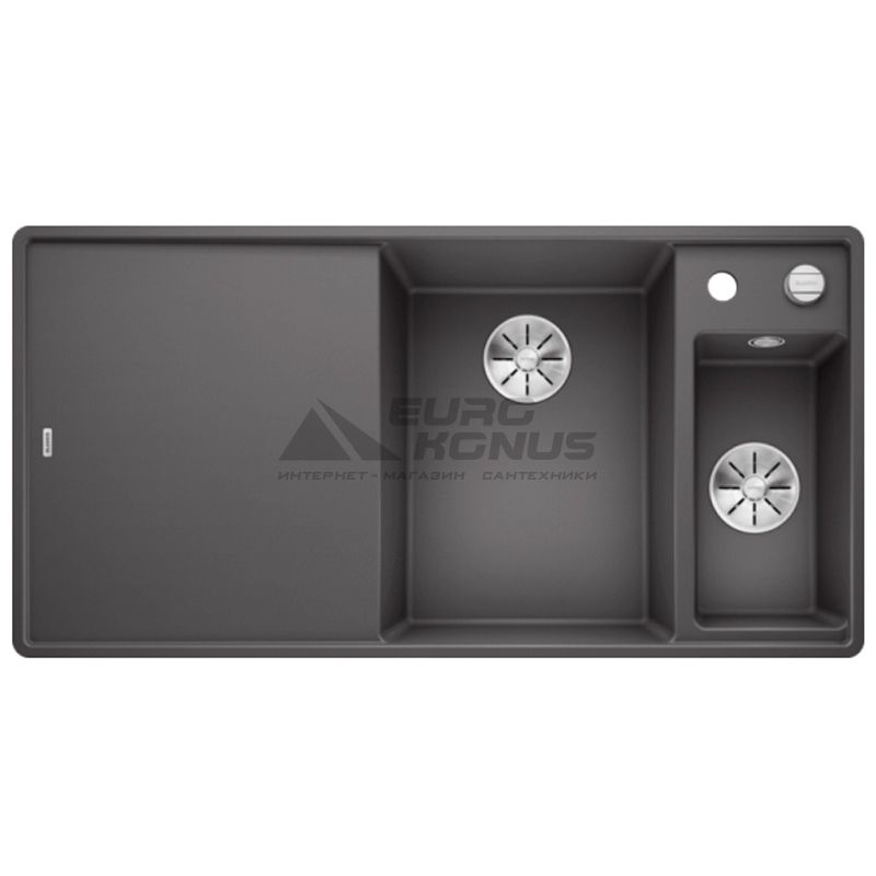 BLANCO Мойка врезная для кухни AXIA III 6 S-F левое крыло темная скала (523484)