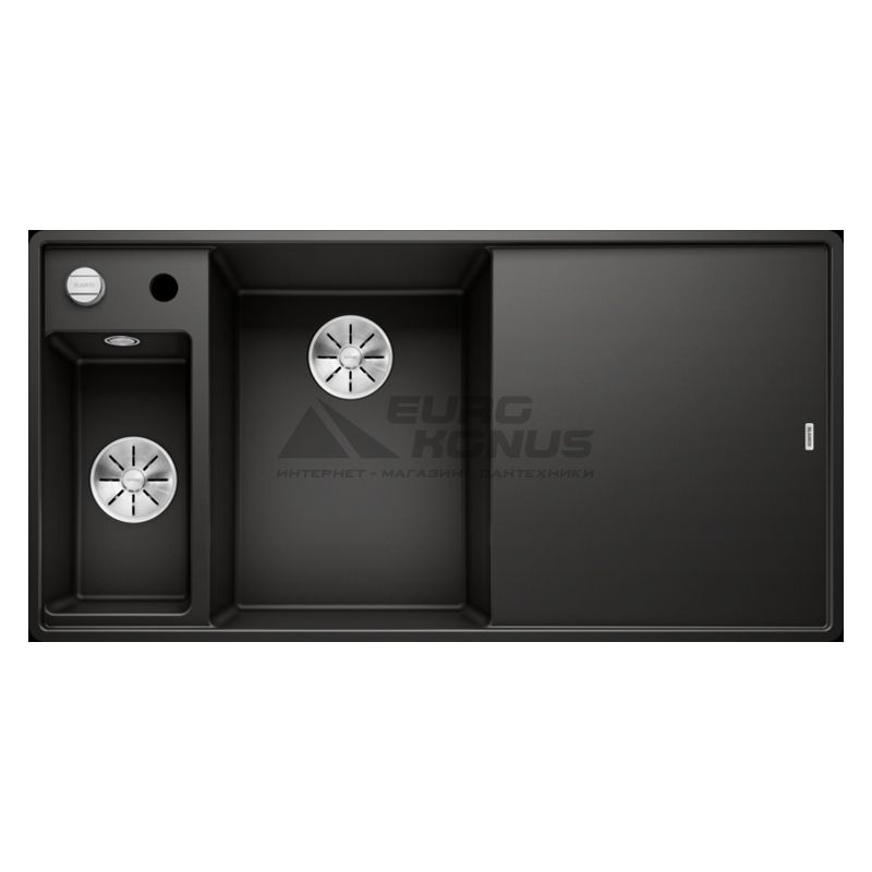 BLANCO Мойка врезная для кухни AXIA III 6 S-F правое крыло черный (525853)