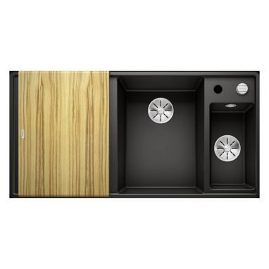 BLANCO Мойка врезная для кухни AXIA III 6 S-F левое крыло черный (525855)