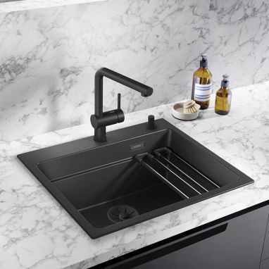 BLANCO Мойка врезная для кухни ETAGON 6 Black Edition без крыла черный (526339)