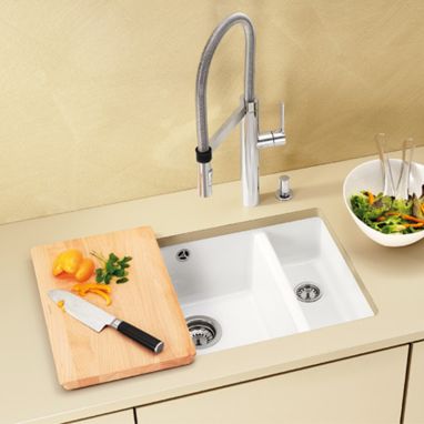 BLANCO Мойка под столешницу для кухни SUBLINE 350/150-U без крыла глянцевый белый (514522)