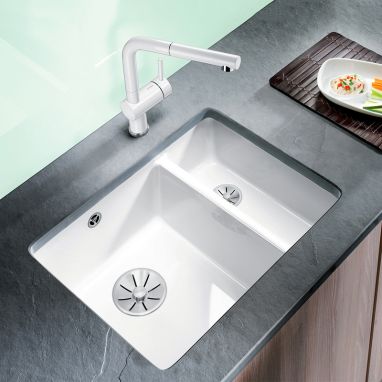 BLANCO Мойка под столешницу для кухни SUBLINE 350/150-U без крыла глянцевый магнолия (523742)