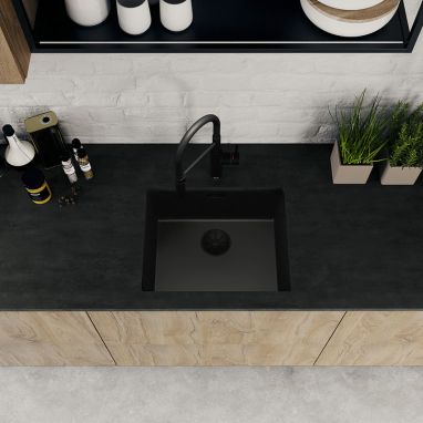 BLANCO Мойка под столешницу для кухни SUBLINE 500-U Black Edition без крыла черный (526340)