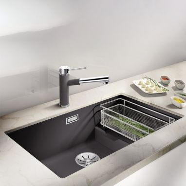 BLANCO Мойка под столешницу для кухни SUBLINE 700-U Level без крыла темная скала (523539)