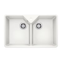BLANCO Мойка под столешницу для кухни VILLAE Double без крыла глянцевый белый (525164)