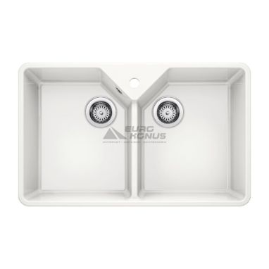 BLANCO Мойка под столешницу для кухни VILLAE Double без крыла глянцевый белый (525164)