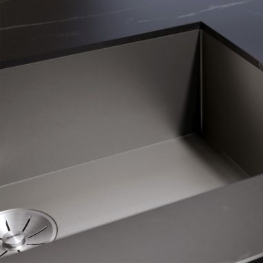 BLANCO Мойка под столешницу для кухни ZEROX 500-U Dark Steel без крыла матовая (526243)