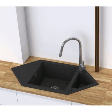 DEANTE Мойка врезная для кухни Hexon ZQP G653 оборотная графитовый металлик