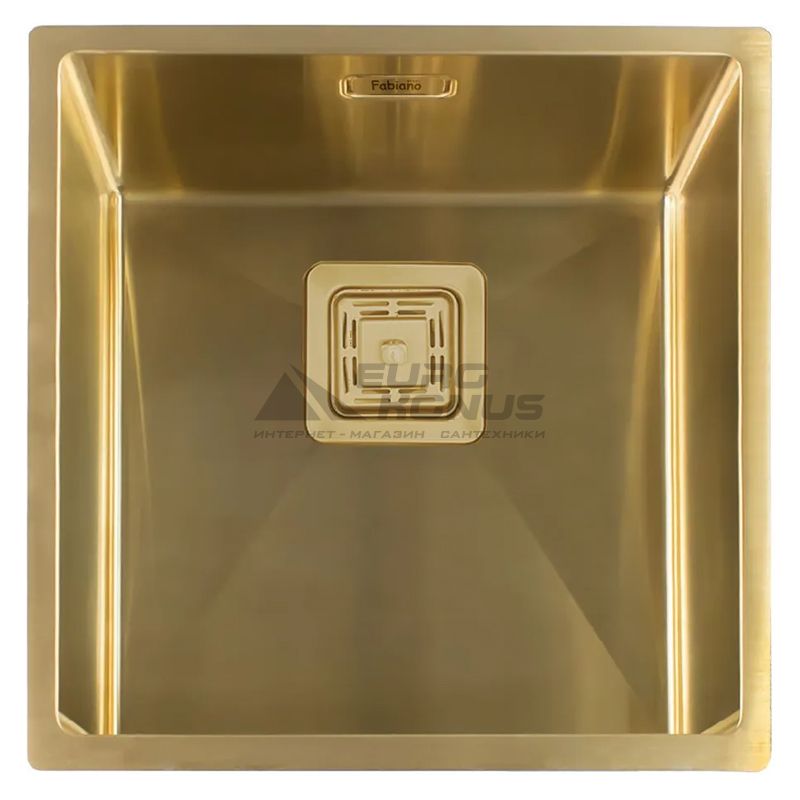 FABIANO Кухонная мойка Quadro 44 Nano Gold без крыла полированная (8216.401.0894)