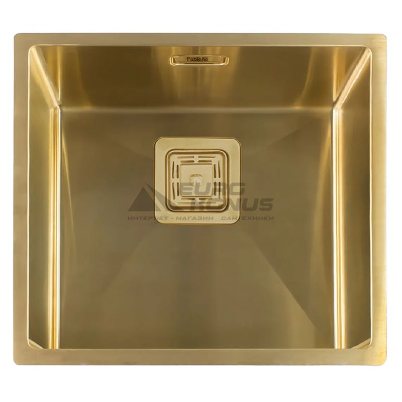 FABIANO Кухонная мойка Quadro 49 Nano Gold без крыла полированная (8216.401.0897)
