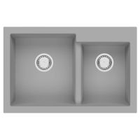 FABIANO Мойка врезная для кухни Quadro 79x51x2 без крыла Grey Metallic (8221.201.0946)
