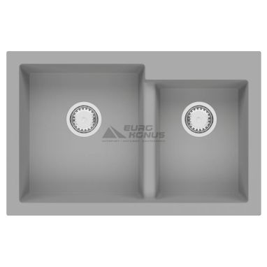 FABIANO Мойка врезная для кухни Quadro 79x51x2 без крыла Grey Metallic (8221.201.0946)