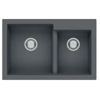 FABIANO Мойка врезная для кухни Quadro 79x51x2 без крыла Titanium (8221.201.0961)