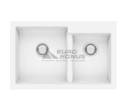 FABIANO Мойка врезная для кухни Quadro 79x51x2 без крыла Alpine White (8221.201.0990)
