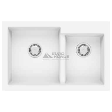 FABIANO Мойка врезная для кухни Quadro 79x51x2 без крыла Alpine White (8221.201.0990)